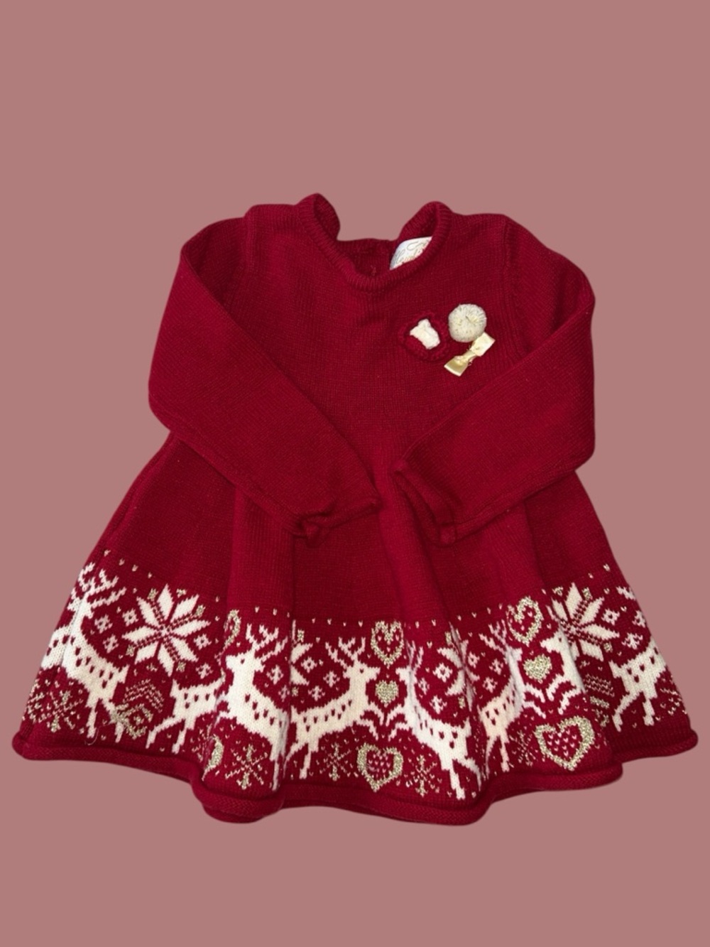 12m Heirlooms Knit Red Dress